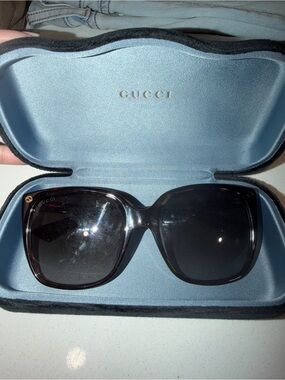 Gucci Women's Lightness Square Sunglasses - Brown with Gold Accent
